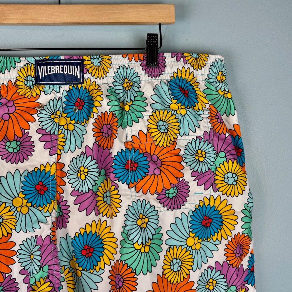 Vilebrequin Mesh Lined 8.5" Swim Trunks Mens 6XL Colorful Floral Pockets Beach